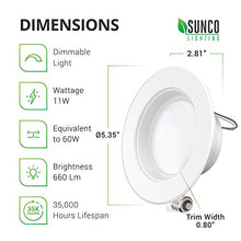 Load image into Gallery viewer, Sunco Lighting 10 Pack 4 Inch LED Recessed Downlight, Baffle Trim, Dimmable, 11W=60W, 2700K Soft White, 660 LM, Damp Rated, Simple Retrofit Installation - UL + Energy Star
