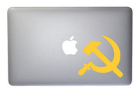 Communist Hammer and Sickle Vinyl Decal for MacBook, Laptop or Other Device 5 Inch (Yellow)