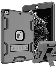 Load image into Gallery viewer, TOPSKY iPad Air Case, iPad A1474/A1475/A1476 Kids Proof Case, Heavy Duty Shockproof Rugged Armor Defender Kickstand Protective Cover Case for iPad Air Grey Black
