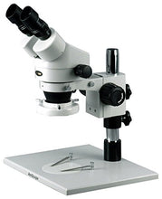 Load image into Gallery viewer, AmScope SM-1BZ-FRL Professional Binocular Stereo Zoom Microscope, WH10x Eyepieces, 3.5x-90x Magnification, 0.7X-4.5X Zoom Objective, Fluorescent Ring Light, Large Table Pillar Stand, 110V-240V, Includ
