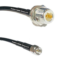 Load image into Gallery viewer, 50 feet RFC195 KSR195 Silver Plated N Female Bulkhead to SMA Male RF Coaxial Cable
