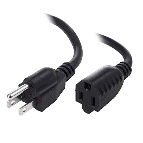1ft (0.3M) 18AWG (Power Extension Cord) Power Extension Cable 1 Feet (0.3 Meters) 3 Conductor (NEMA 5-15P to NEMA 5-15R) 10 Amp Power Cable CNE63218 (5 Pack)