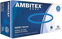 Tradex NLG5201 Ambitex Nitrile Powdered Free Multi-Purpose Gloves, Large, Blue (Pack of 1000)