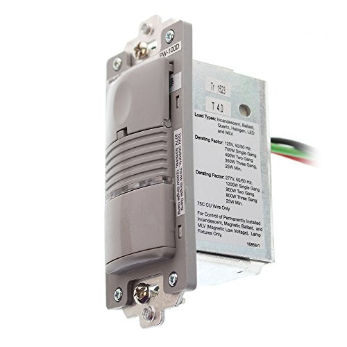 Watt Stopper PW-100D-G PIR Wall Switch Occupancy Sensor, 120/277V, Gray