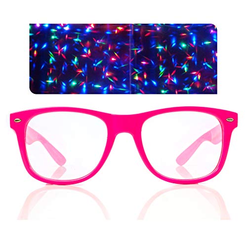 Pink Starburst Diffraction Glasses - for Raves, Festivals and More
