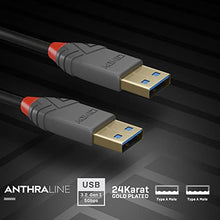 Load image into Gallery viewer, LINDY 36750 0.5 m Anthra Line USB 3.0 Type A to A Cable - Black
