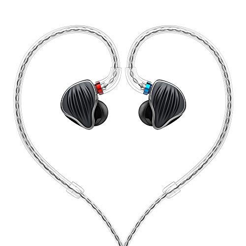 FiiO FH5 Over The Ear Earphones Detachable MMCX Quad Driver Hybrid (1 Dynamic + 3 Knowles BA) in-Ear Monitors (Black)