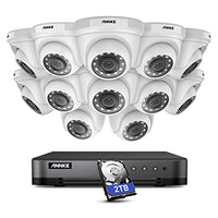 ANNKE 16 Channel 1080P Lite Video Security System DVR with 2TB Hard Drive and (12) HD 1080P Indoor Outdoor Cameras with IP66 Weatherproof Housing, 100ft Super Night Vision