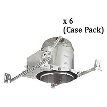 Load image into Gallery viewer, 6-Inch New Construction E26 Recessed Can Light IC &amp; Airtight Flat Ceiling Case Pack of 6
