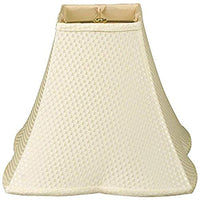Royal Designs DDS-212-10CR 5 x 10 x 9 Square Empire Patterned Designer Lamp Shade, Cream