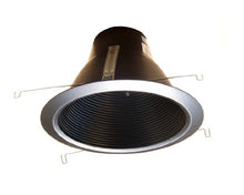 Load image into Gallery viewer, 6&quot; Deep Self Flange Air-Shut Baffle Trim for Line Voltage Recessed Light-Black
