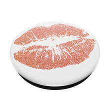 Load image into Gallery viewer, Rose Pink Kissy Lips Girly Girl on White Background PopSockets PopGrip: Swappable Grip for Phones &amp; Tablets
