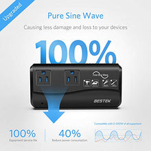 Load image into Gallery viewer, [Pure Sine Wave] BESTEK Power Converter for International Travel, 220V to 110V Voltage Converter Adapter - Works for Curling Iron Overseas in European/UK/Ireland/Australia and More - 6A USB W/QC3.0
