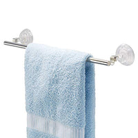 iDesign Reo Metal Power Lock Suction Towel Bar Rack for Bathroom, Kitchen Use, 1.75