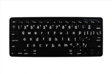 Load image into Gallery viewer, MAC NS English Large Lettering Non-Transparent Keyboard Stickers Black Background (Lower CASE) for Desktop, Laptop and Notebook
