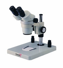 Load image into Gallery viewer, Thomas PX4002A101T Stereo Zoom Binocular Microscope with Pole Stand, 10x Widefield Eyepiece, Dual Illuminated Halogen and Fluorescence Light, 1.75x - 180x Magnification
