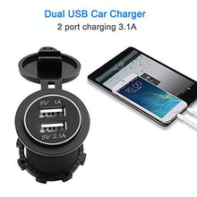 Load image into Gallery viewer, Dual USB Charger Socket Power Outlet - 1A &amp; 2.1A for Car Boat Marine Mobile with Wire Fuse DIY Kit (3.1A-Red)
