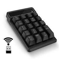 Number Pad,Portable Mini USB 2.4GHz 19-Key Financial Accounting Numeric Keypad Keyboard Extensions for Data Entry in Excel for Laptop, PC, Desktop, Surface pro, Notebook, etc (Wireless Number Pad)