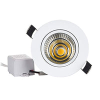 1-Pack New COB Downlight Dimmable 5W Pure White 6000K Interior LED Recessed Lighting Fixture LED Ceiling Light