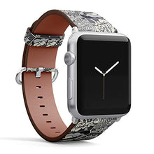 Load image into Gallery viewer, Compatible with Big Apple Watch 42mm, 44mm, 45mm (All Series) Leather Watch Wrist Band Strap Bracelet with Adapters (Retro Pop Art Comic Shout)
