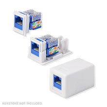 Load image into Gallery viewer, LOGICO 15 Pack Surface Mount Box 1 Port Signle Hole Keystone Jack Cat5e/Cat6 White

