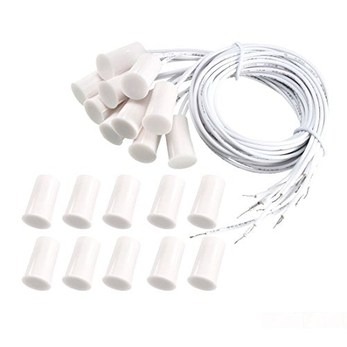 uxcell N.C. Recessed Wired Security Window Door Contact Sensor Alarm Magnetic Reed Switch White RC-33 10pcs