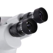 Load image into Gallery viewer, AmScope SM-2TY Professional Trinocular Stereo Zoom Microscope, WH10x Eyepieces, 7X-90X Magnification, 0.7X-4.5X Zoom Objective, Upper and Lower Halogen Lighting, Pillar Stand, 110V-120V, Includes 2.0X

