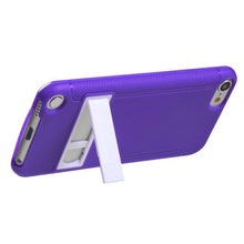 Load image into Gallery viewer, Solid White/Solid Purple (with Stand) Gummy Cover for Apple iPod Touch (5th Generation) Apple iPod Touch (6th Generation) Apple The New iPod Touch
