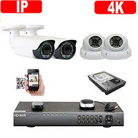 4Channel 4K H.265 NVR 2592x1920P 5MP PoE IP 4pcs Dome/Bullet Security Camera System 42/48 2TB CCTV Hard Drive