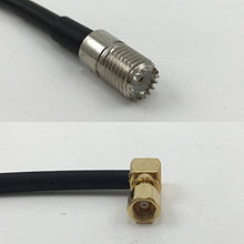 Load image into Gallery viewer, 12 inch RG188 Mini UHF Female to SMC Female Angle Pigtail Jumper RF coaxial Cable 50ohm Quick USA Shipping
