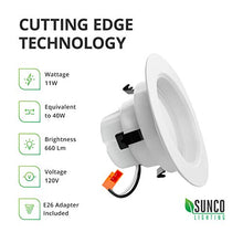 Load image into Gallery viewer, Sunco Lighting 10 Pack 4 Inch LED Recessed Downlight, Baffle Trim, Dimmable, 11W=40W, 3000K Warm White, 660 LM, Damp Rated, Simple Retrofit Installation - UL + Energy Star
