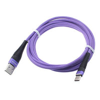 Purple Braided Durable Shield 6ft Long Type-C USB Cable Sync Wire USB-C Power Data Cord [Fast Charging Support] High Compatible with Motorola Moto Z2 Force - Motorola Moto Z2 Play - Motorola Moto Z3