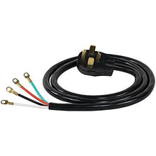 Load image into Gallery viewer, Certified Appliance Accessories 30-Amp Appliance Power Cord, 4 Prong Dryer Cord, 4 Color Coded Wires with Eyelet Connectors, 6ft, Copper Wire, black (90-2024)
