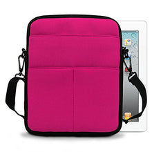 Load image into Gallery viewer, Eastsport Neoprene Crossbody Tablet Bag, Carrying Bag Sleeve with Shoulder Strap for Apple iPad and Tablets, Deep Pink

