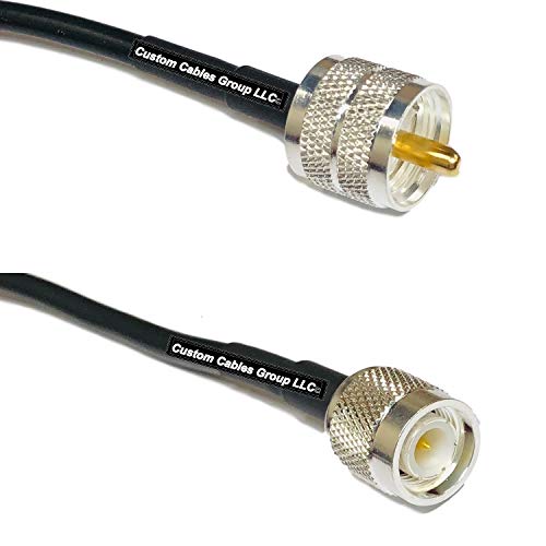 50 feet RFC195 KSR195 Silver Plated PL259 UHF Male to TNC Male RF Coaxial Cable