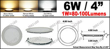 Load image into Gallery viewer, ZEEZ Lighting - 6W 4&quot; (OD 4.60&quot; / ID 3.95&quot;) Round Warm White Dimmable LED Recessed Ceiling Panel Down Light Bulb Slim Lamp Fixture - 1 Pack
