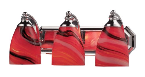 Elk 570-3C-CY 3-Light Vanity in Polished Chrome and Canary Glass
