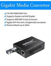 Load image into Gallery viewer, Fiber to Ethernet Media Converter, Gigabit Single Mode SFP LC Converter, 1000Base-LX to 10/100/1000M RJ45, SMF, 1310nm, up to 20km (12.4miles)
