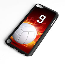Load image into Gallery viewer, iPod Touch Case Fits 6th Generation or 5th Generation Volleyball #0800 Choose Any Player Jersey Number 7 in Black Plastic Customizable by TYD Designs
