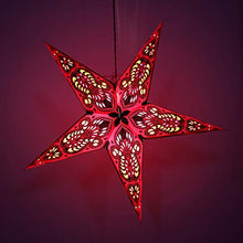 Load image into Gallery viewer, Indian Decorative Christmas Hanging Lights Lantern Festive Foldable Red Paper Star Lamp

