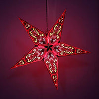 Indian Decorative Christmas Hanging Lights Lantern Festive Foldable Red Paper Star Lamp