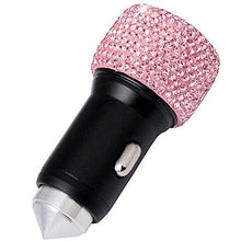 Load image into Gallery viewer, Dual USB Car Charger Bling Bling Handmade Rhinestones Crystal Car Decorations for Fast Charging Car Decors Pink for iPhone, iPad Pro/Air 2/Mini, Samsung Galaxy Note 9 8 S9 S9+,LG, Nexus, HTC, etc
