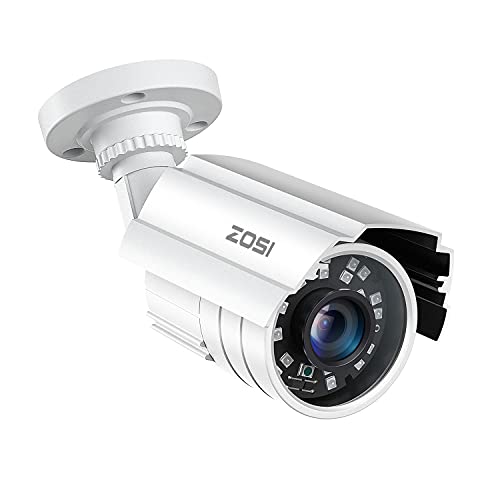 ZOSI 2MP HD 1920TVL Outdoor Indoor Security Camera 1080p (Hybrid 4-in-1 HD-CVI/TVI/AHD/960H Analog CVBS), 24PCS LEDs, 80ft IR Night Vision, Weatherproof Surveillance CCTV Bullet Camera