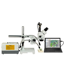 Load image into Gallery viewer, OMAX 3.5X-90X Digital Zoom Trinocular Single-Bar Boom Stand Stereo Microscope with Cold Y-Type Gooseneck Fiber Light and 9.0MP USB Camera
