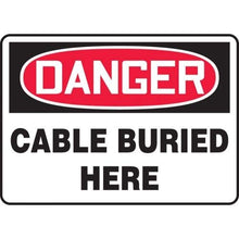 Load image into Gallery viewer, Accuform MELC004VS, 10&quot; x 14&quot; Adhesive Vinyl Sign:&quot;Danger Cable Buried Here&quot;, Pack of 15 pcs
