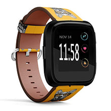 Load image into Gallery viewer, Replacement Leather Strap Printing Wristbands Compatible with Fitbit Versa - Cute Dog Wearing Glasses
