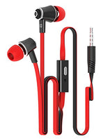 Candy Color Original Earphones with Microphone Super Bass Noodle Line Earbuds Headphones Headset for iPhone 6 6s Xiaomi Smartphone (Red)