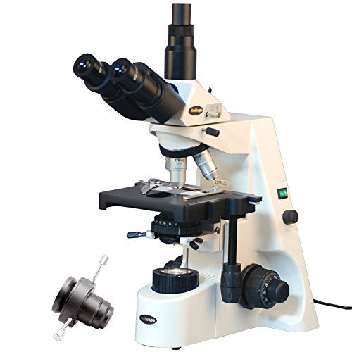 AmScope T690A-DK-PL Trinocular Compound Microscope, 40X-1500X Magnification, WH10x and WH15x Super-Widefield Eyepieces, Infinity Plan Achromatic Objectives, Brightfield/Darkfield, Kohler Condenser, Do