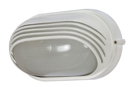 Nuvo Lighting 60/522 Bulkhead 1-Light Oval Hood 60W A19, Semi Gloss White