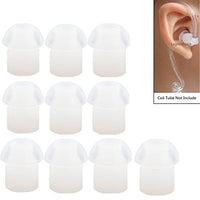 Replacement Mushroom Earbud Ear Tips White Compatible for Motorola Kenwood Midland Two Way Radio Coil Tube Audio Kits - Lsgoodcare Transparent Acoustic Tube Ear Pieces, Pack of 10